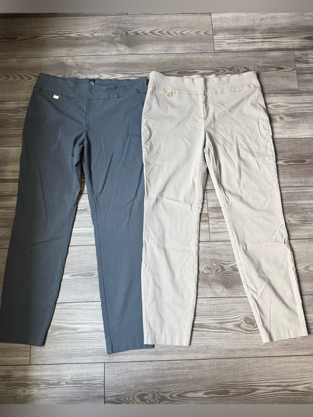 Alfani Women’s Slim Ankle Pants - set of 2 - khaki and dark gray Size 14